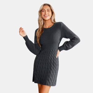 Cupshe Women's Cozy Cable Knit Sweater Mini Dress